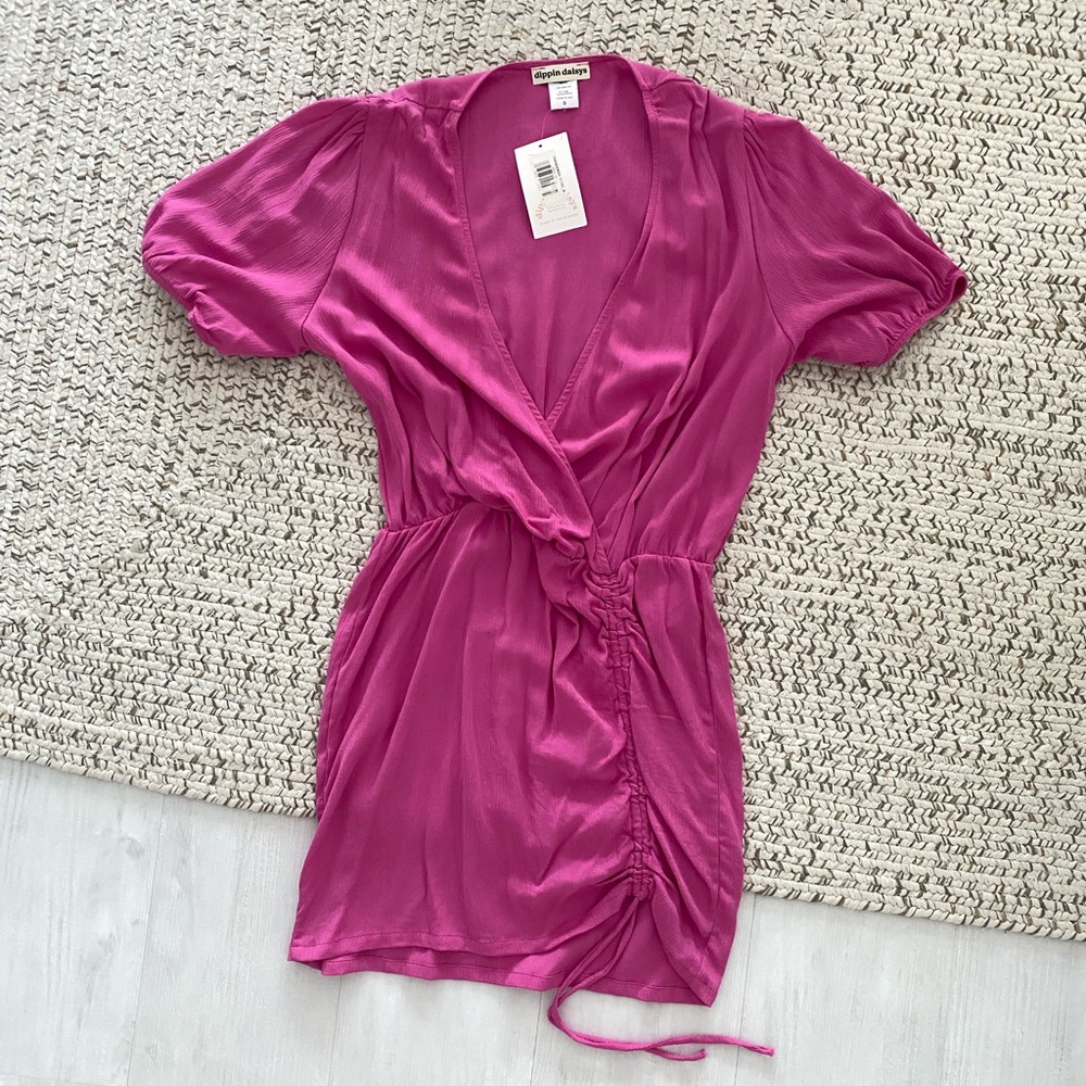WITH TAGS, NEVER WORN. Vibrant Pink Beach Cover Up